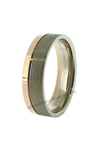 9K Rose Gold and White Gold Gents Wedding Ring 094087